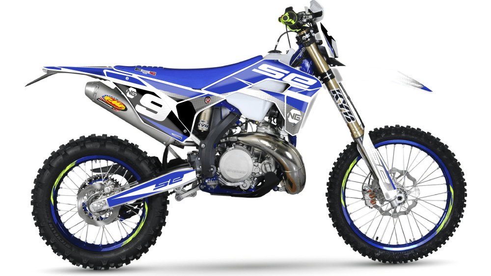 kit déco SHERCO SE SEF racing factory 125 250 300 450 500 ng kit déco décals stickers graphics autocollant spike bleu blanc montage 2022