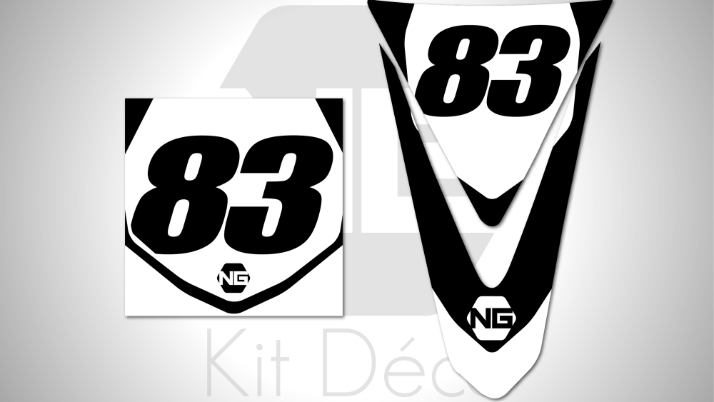 kit déco plaques numéros quad kawasaki kfx 80 90 400 450 700 ng kit déco décals stickers graphics autocollant hid noir blan