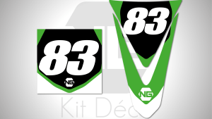 kit déco plaques numéros quad kawasaki kfx 80 90 400 450 700 ng kit déco décals stickers graphics autocollant hid vert blanc
