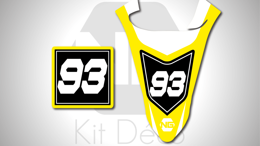 kit déco plaques numéros yamaha yfz yfzr blaster raptor 90 200 250 350 450 660 700 ng kit déco décals stickers graphics autocollant ori jaune