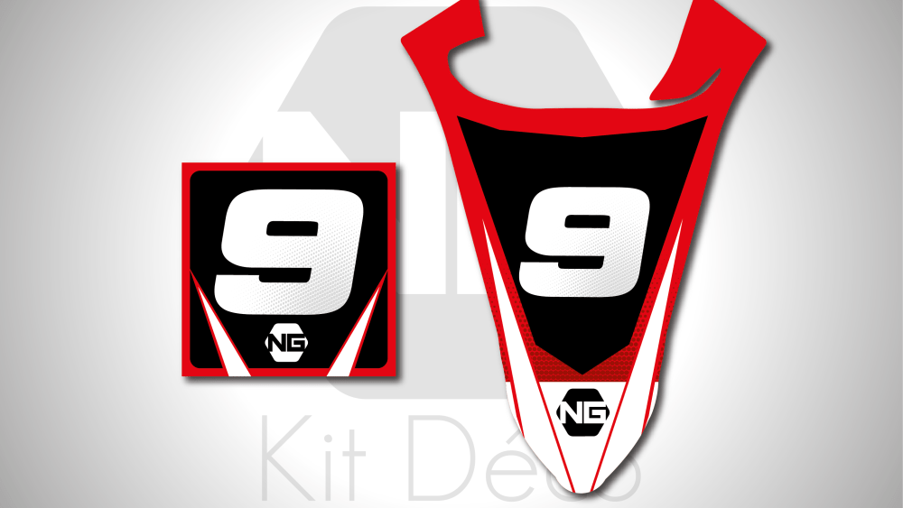 kit déco plaques numéros yamaha yfz yfzr blaster raptor 90 200 250 350 450 660 700 ng kit déco décals stickers graphics autocollant spike rouge
