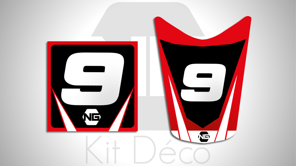 kit déco fond de plaque numéro quad honda trx crqf 90 200 250 300 400 450 700 ng kit déco décals stickers graphics autocollant spike rouge blanc