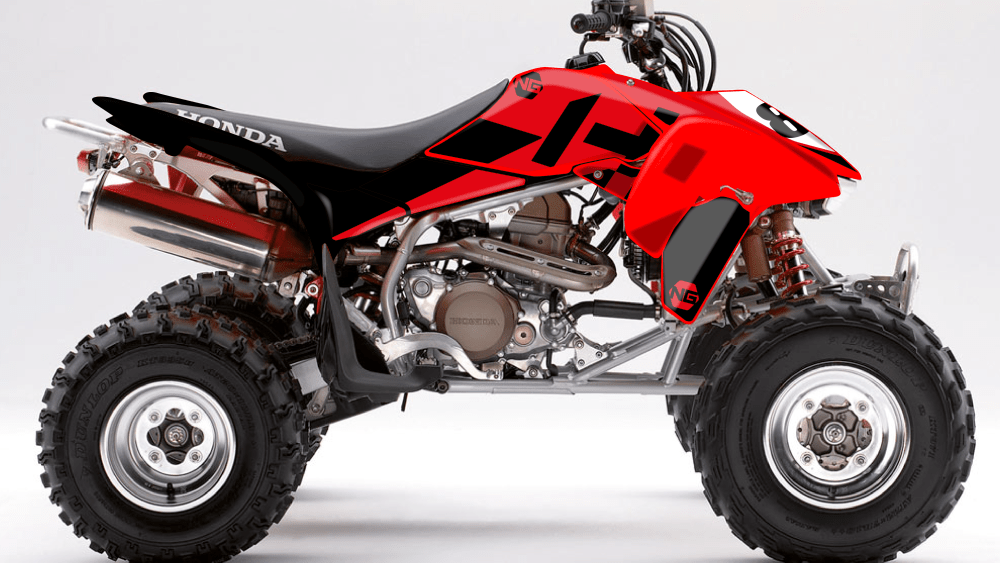 kit déco quad atv honda 90 200 250 300 400 450 700 trx crqf ng kit déco décals stickers graphics autocollant hid séries noir rouge