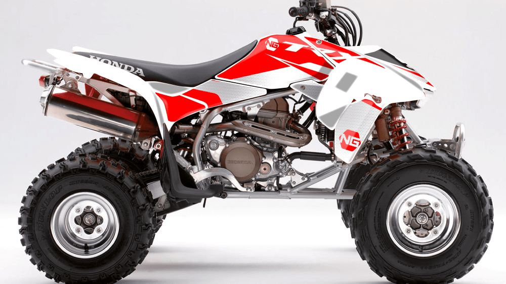 kit déco quad atv honda 90 200 250 300 400 450 700 trx crqf ng kit déco décals stickers graphics autocollant spike séries rouge blanc
