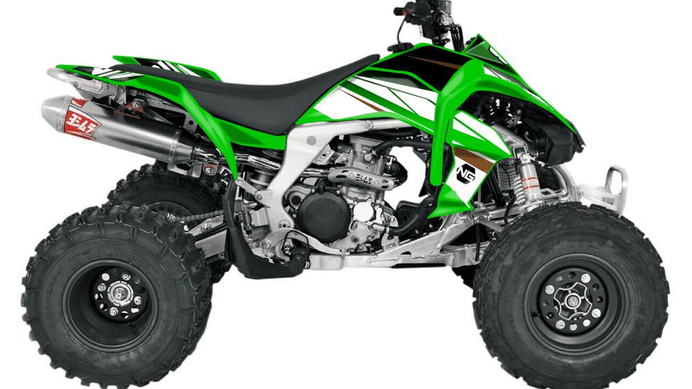 kit déco quad atv kawasaki kfx 50 80 90 400 450 700 ng kit déco décals stickers graphics autocollant brown séries