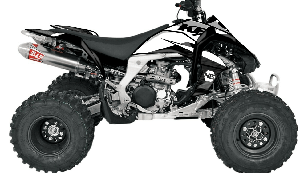 kit déco quad atv kawasaki kfx 50 80 90 400 450 700 ng kit déco décals stickers graphics autocollant spike blanc noir