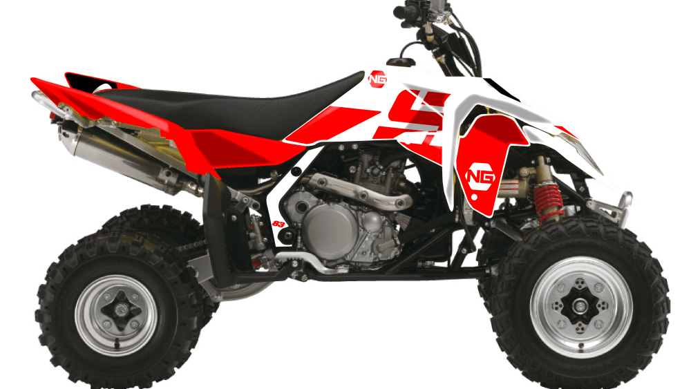 kit déco quad suzuki 50 80 90 500 400 450 lt ltz ltr ng kit déco décals stickers graphics autocollant hid séries rouge blanc