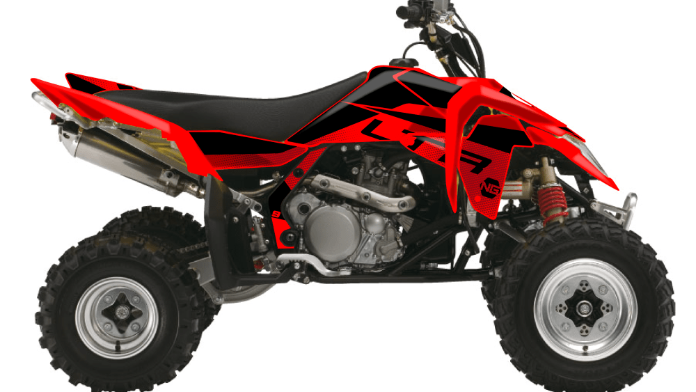 kit déco quad suzuki 50 80 90 500 400 450 lt ltz ltr ng kit déco décals stickers graphics autocollant spike rouge noir