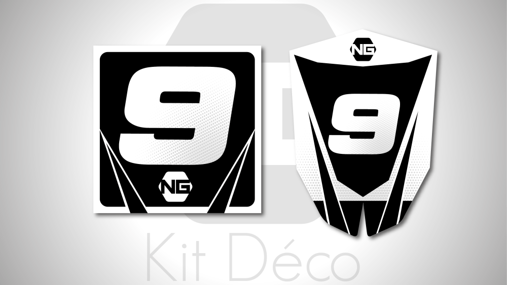kit déco fond de plaques numéros quad atv canam ds 70 90 450 650 ng kit déco décals stickers graphics autocollant spike blanc noir
