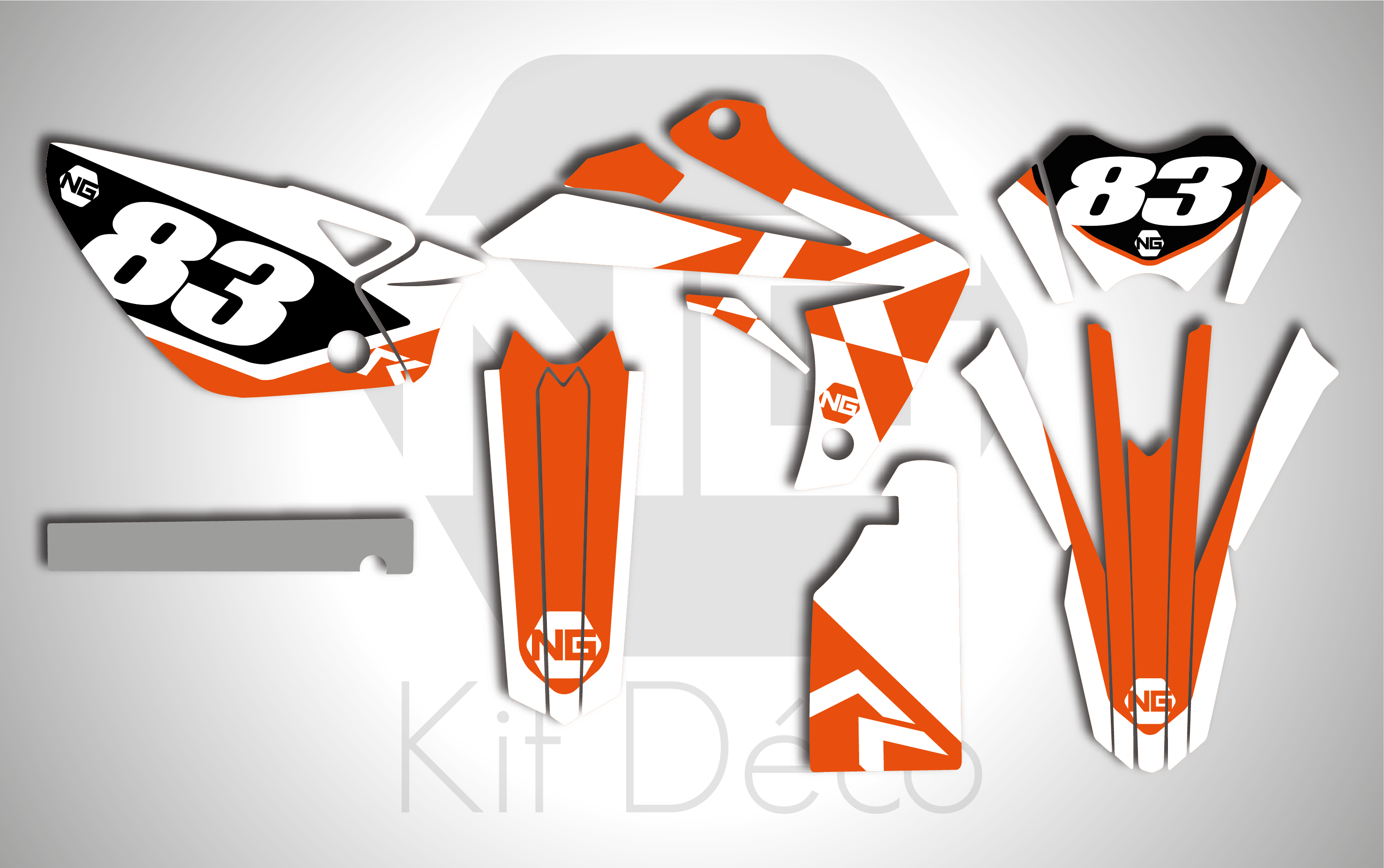 kit déco moto enduro supermotard rieju 50cc ng kit déco décals stickers graphics autocollant hid orange blanc_Plan de travail 1