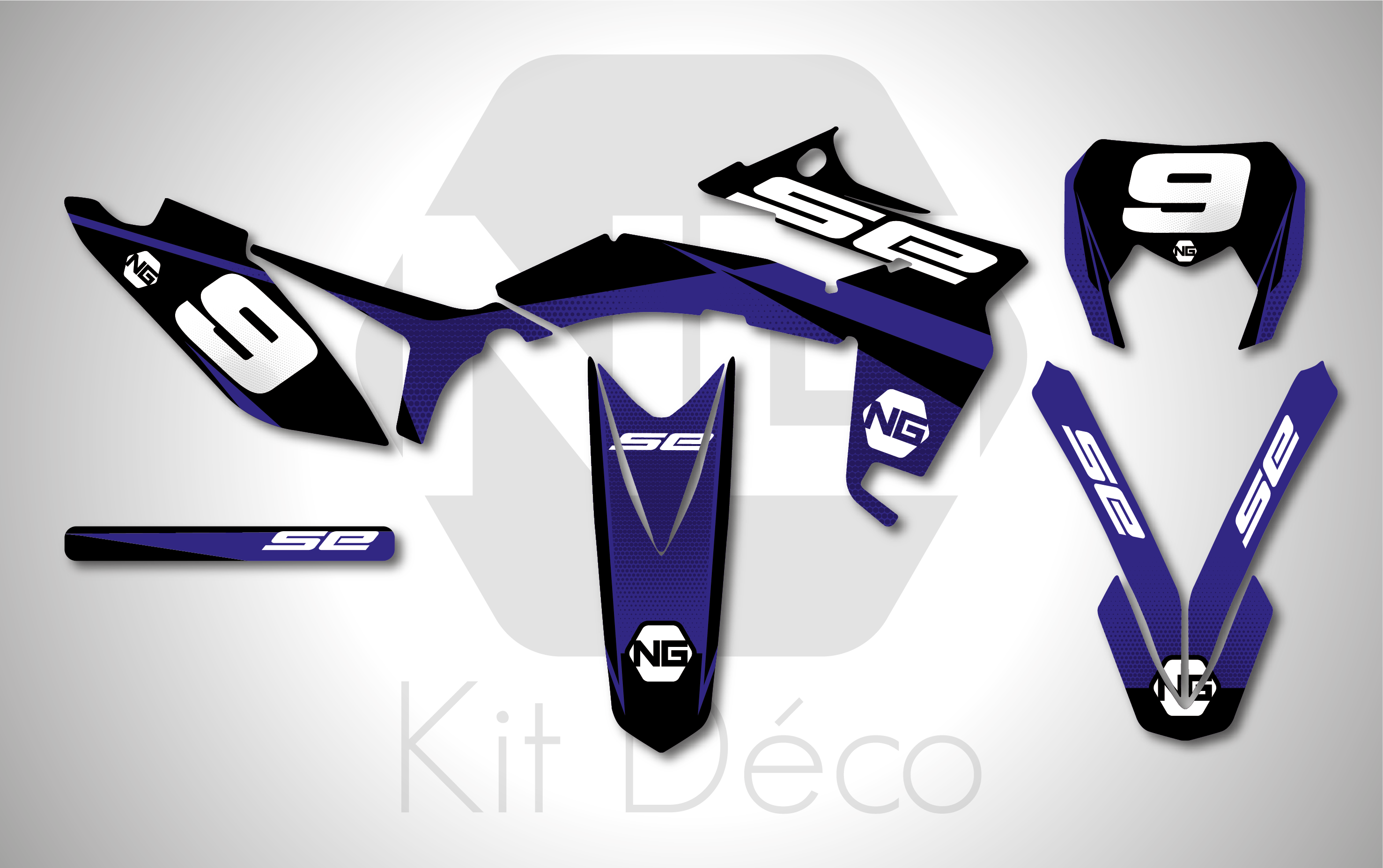 Kit déco SHERCO / HRD 50 SE / SM SPIKE séries noir / bleu – Image 2