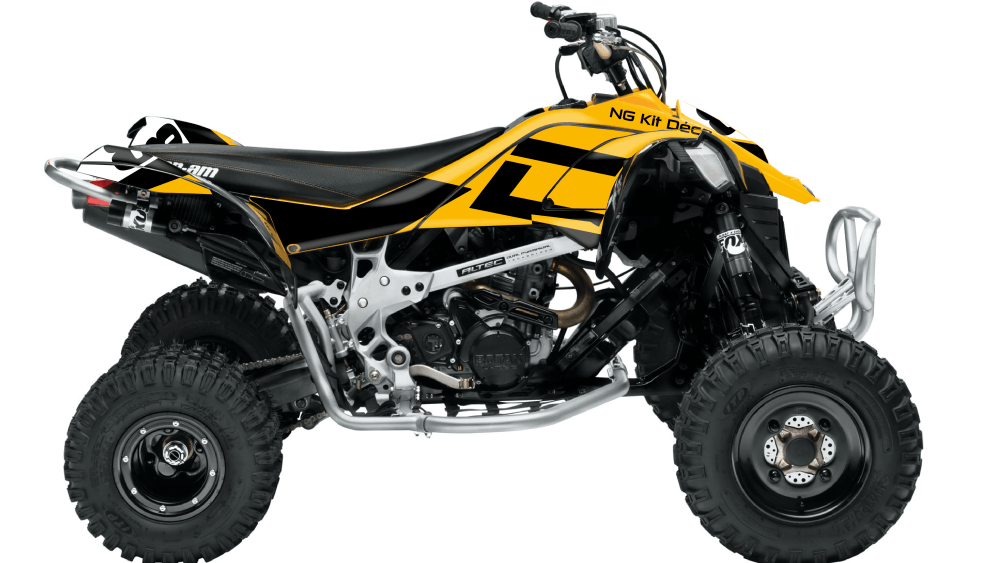 kit déco quad atv canam ds 70 90 450 650 ng kit déco décals stickers graphics autocollant hid jaune noir