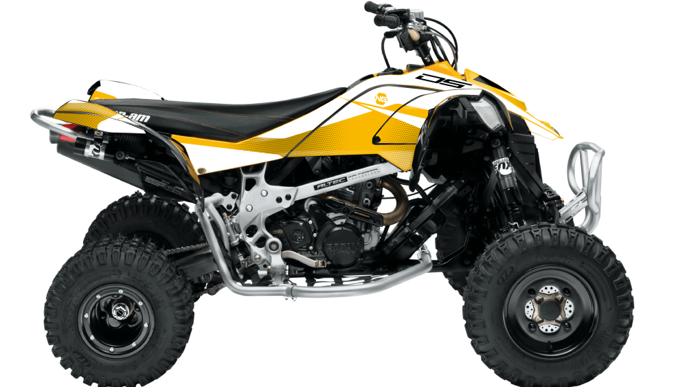 kit déco quad atv canam ds 70 90 450 650 ng kit déco décals stickers graphics autocollant spike séries blanc jaune