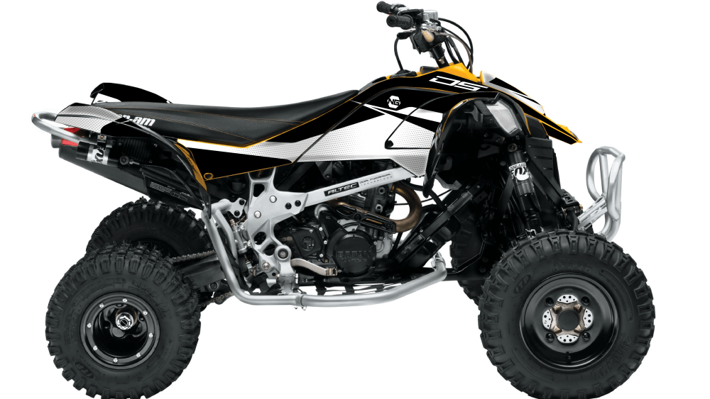 kit déco quad atv canam ds 70 90 450 650 ng kit déco décals stickers graphics autocollant spike séries noir blanc