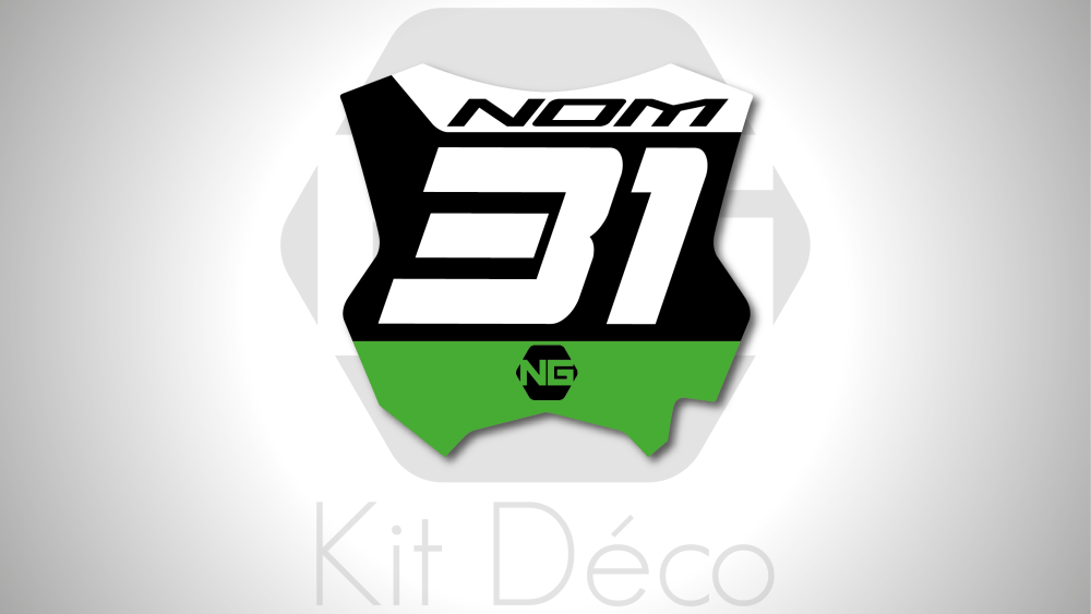 kit déco stickers mini plaques avant motocross kawasaki séries 1_Plan de travail 1