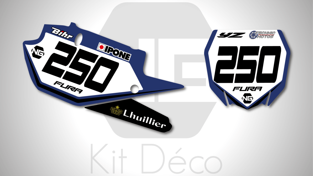 Kit déco fond de plaque numéros yamaha 65 85 125 250 450 yz yzf Team db motors 2020 ng kit déco décals stickers graphics autocollant