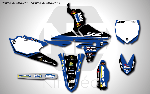 kit déco 250 450 yzf 2014 2015 2016 2017 2018 yamahe motocross ng kit db motors 2020 mx decals stickers graphics autocollant _Plan de travail 1