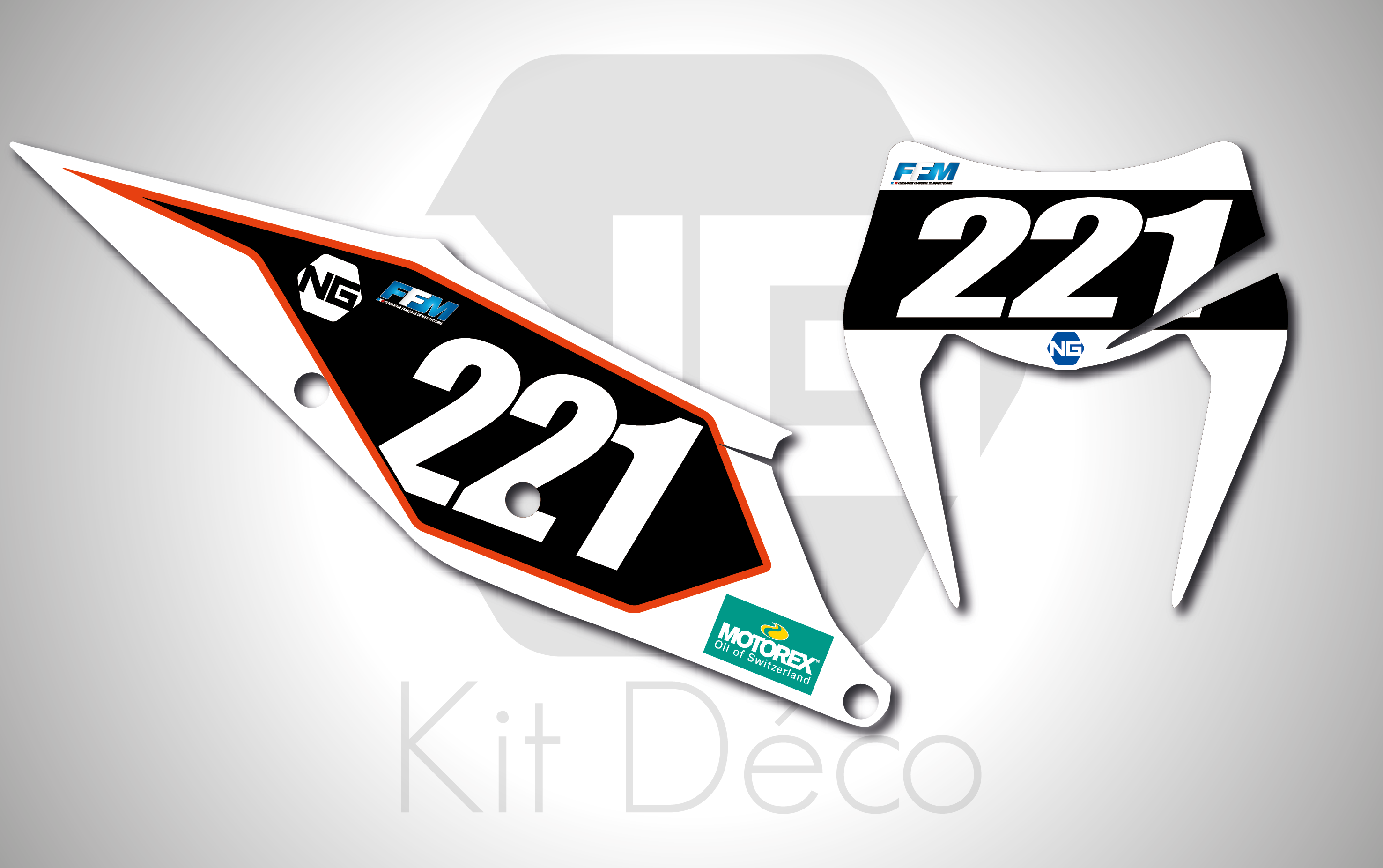 Kit déco fond de plaque numéro KTM EXC / EXCF / TPI Team VDL 2020