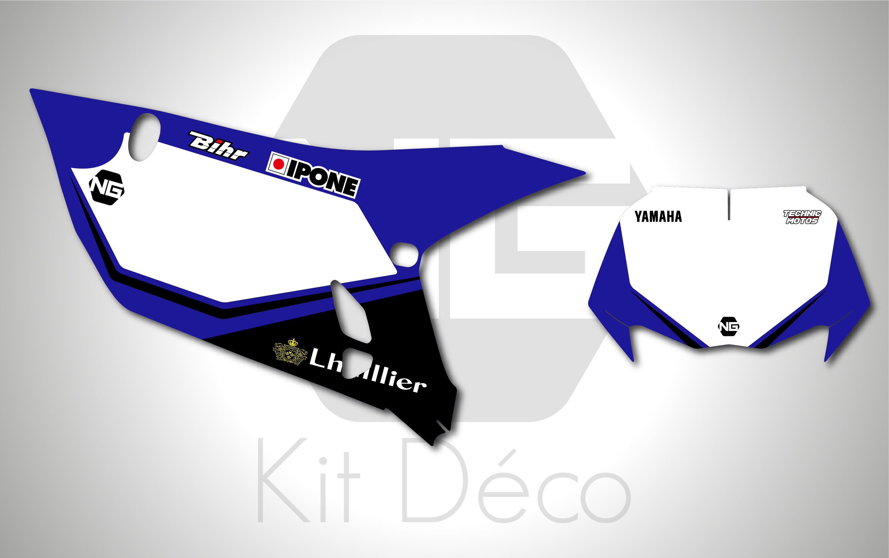 kit déco fond de plaque numéros yamaha 250 450 wrf 2024 2025 2026 2027 2028 enduro ng db motors 2020 bleu noir decals stickers graphics autocollant adhesifs