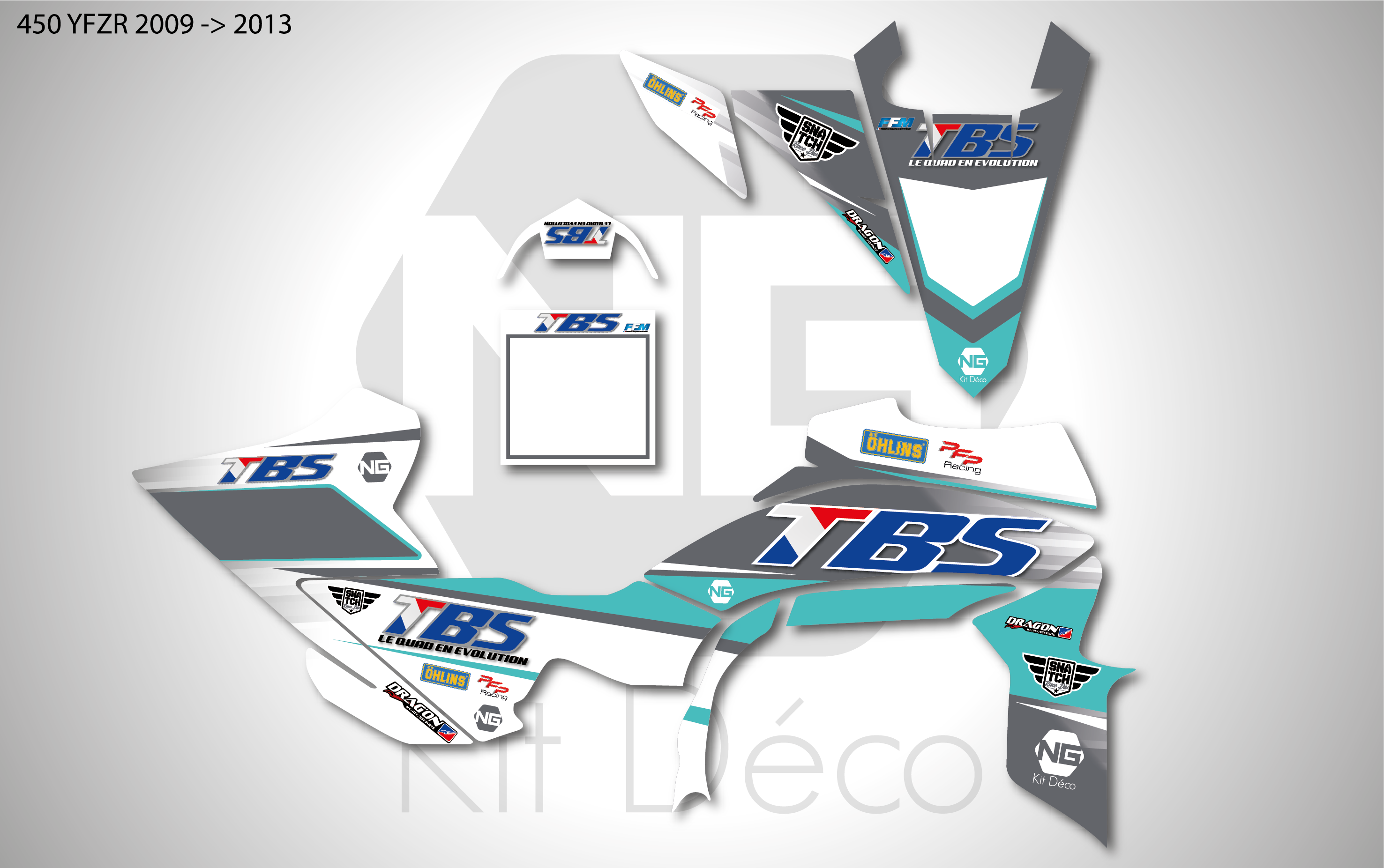 kit déco quad yamaha 450 yfz r 2009 2010 2011 2012 2013 ng tbs 2020 atv decals stickers graphics autocollant adhesifs_Plan de travail 1
