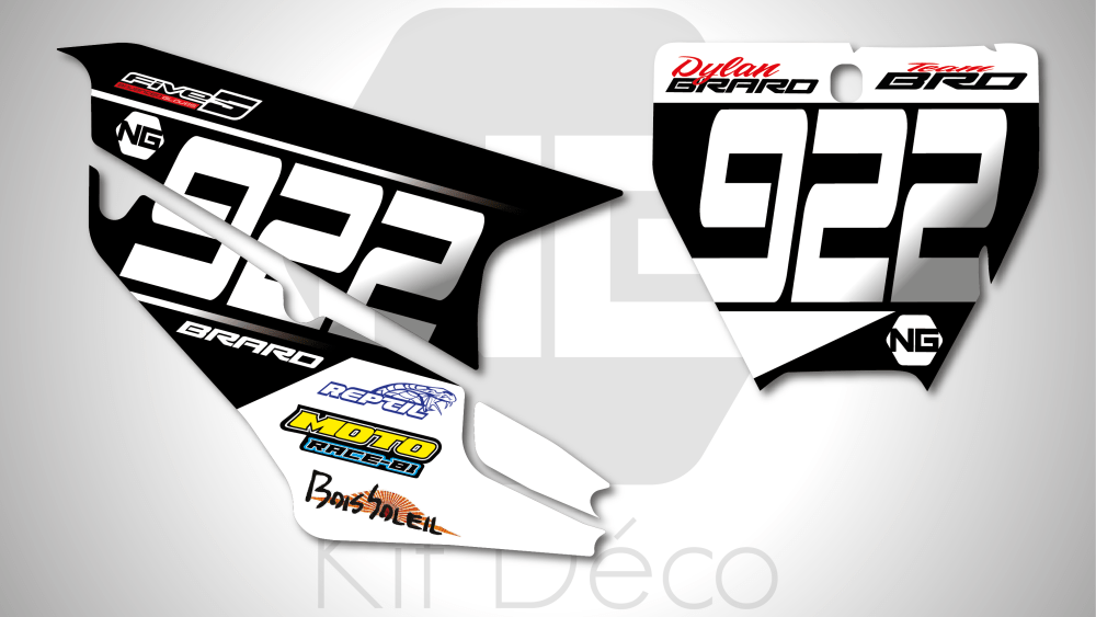 kit déco fond de plaque numéro Husqvarna TC / FC 50 65 85 125 250 350 450 team brd 2020 ng kit déco décals stickers graphics autocollant 2019