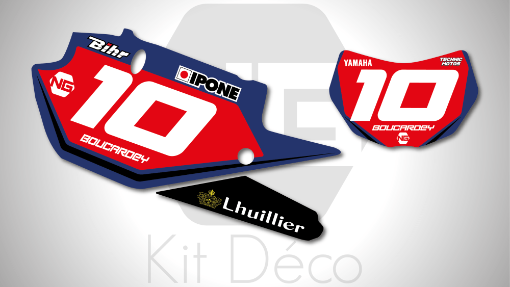 kit déco fond de plaque numéros Yamaha yze wr wrf 125 250 450 team db motors 2020 ng kit déco décals stickers graphics autocollant