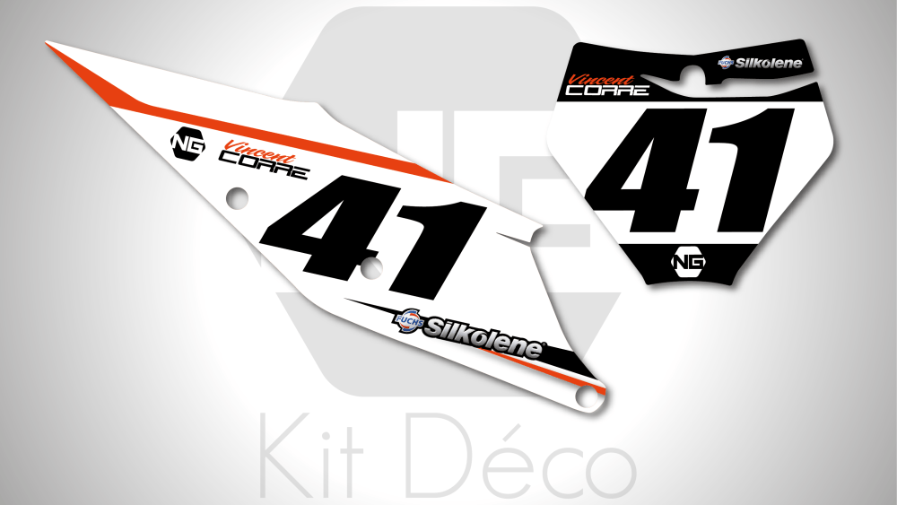 kit déco fond de plaques numéros KTM sx sxf 50 65 85 125 250 350 450 motocross team jsm 2020 ng kit déco décals stickers graphics autocollant montage 2019