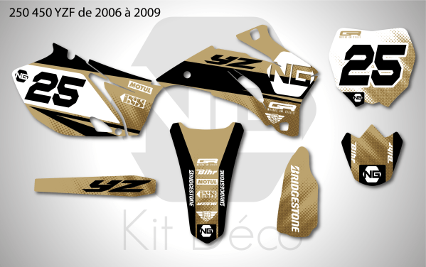 kit déco yamaha 250 450 yzf de 2006 à 2009 ng kit déco sand series decals stickers graphics autocollant_Plan de travail 1