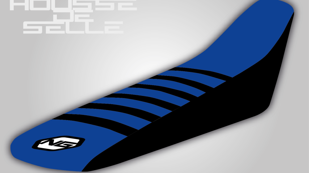 housse de selle yamaha 65 85 125 250 450 yz yzf wr wrf yze noire bleu bande noire grip anti dérapant ng kit déco seat cover