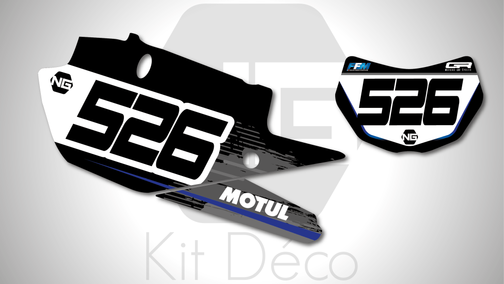 kit déco fond de plaque Yamaha yze wr wrf 125 250 450 enduro abstract séries 2020 ng kit déco décals stickers graphics autocollant 2021