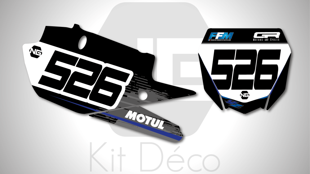 kit déco fond de plaque yamaha 65 85 125 250 450 yz yzf motocross abstract séries 2020 ng kit déco décals stickers graphics autocollant 2021