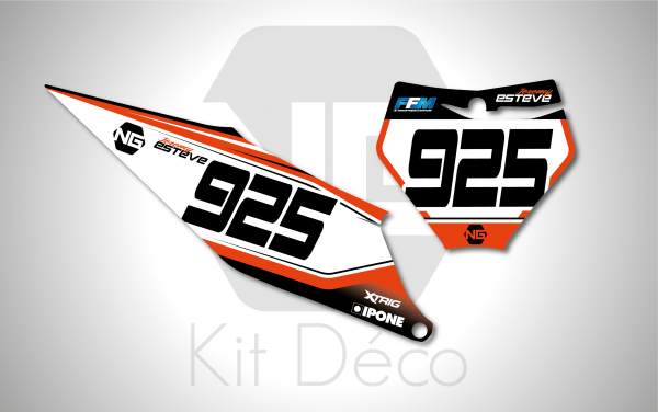 kit déco fond de plaque KTM sx sxf 50 65 85 125 250 350 450 motocross stv 2020 ng kit déco décals stickers graphics autocollant 2021