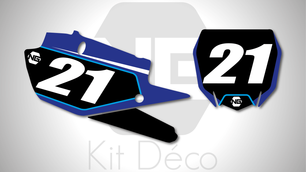 Kit deco fond de plaque 65 85 125 250 450 yz yzf yamaha motocross origine 2021 ng kit deco decals stickers graphics autocollant