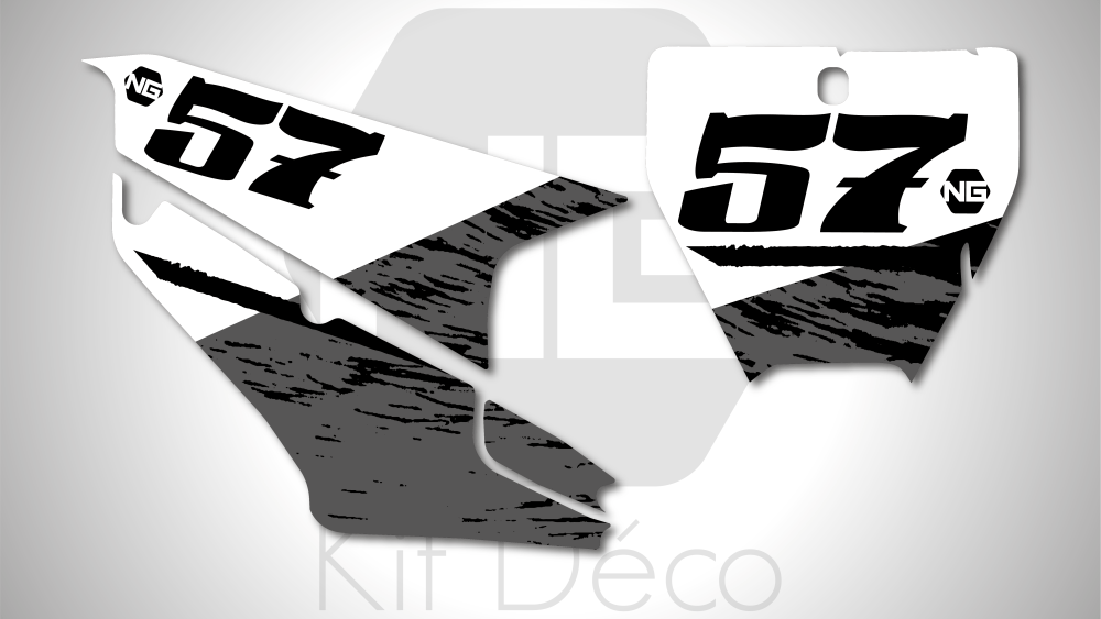 Kit déco fond de plaque motocross Husqvarna TC / FC 50 65 85 125 250 350 450 2021 ng kit deco destroy séries decals stickers graphics autocollant