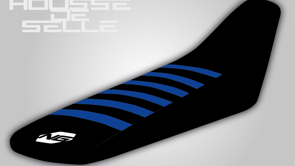 housse de selle yamaha 65 85 125 250 450 yz yzf wr wrf yze noire bande bleu grip anti dérapant ng kit déco seat cover