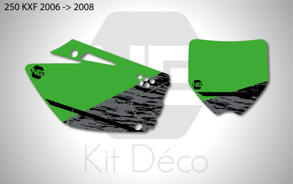 kit déco fond de plaque numéro ng 250 kxf 2006 2008 kawasaki motocross destroy decals mx stickers graphics autocollant adhesifs_Plan de travail 1
