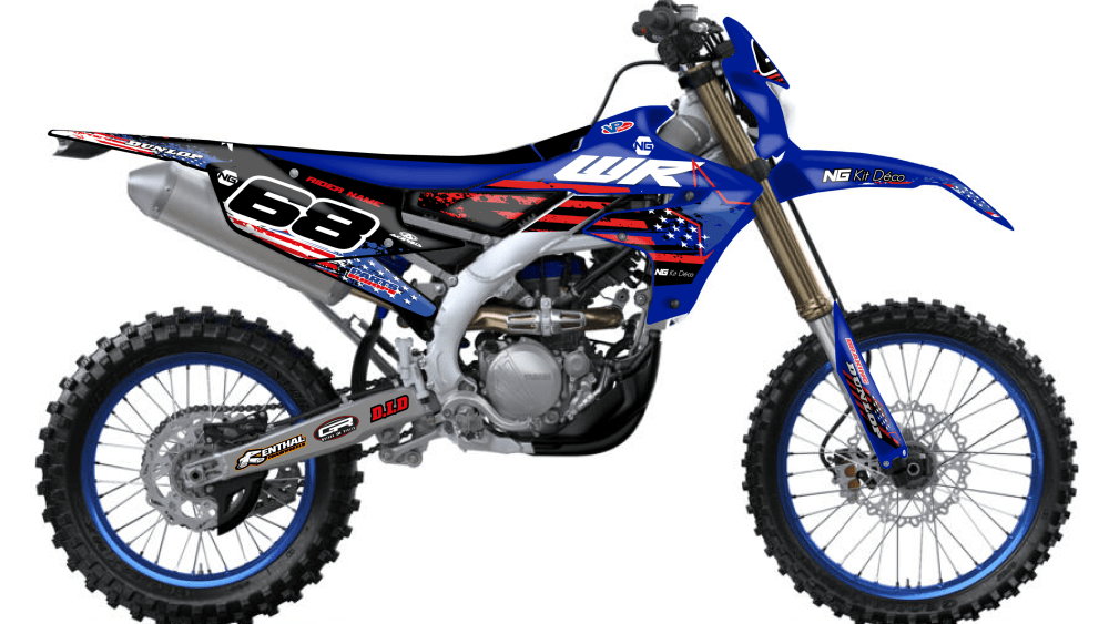 kit déco yamaha yze wr wrf 125 250 450 2021 enduro ng kit deco usa patriot séries 2020 decals stickers graphics autocollant