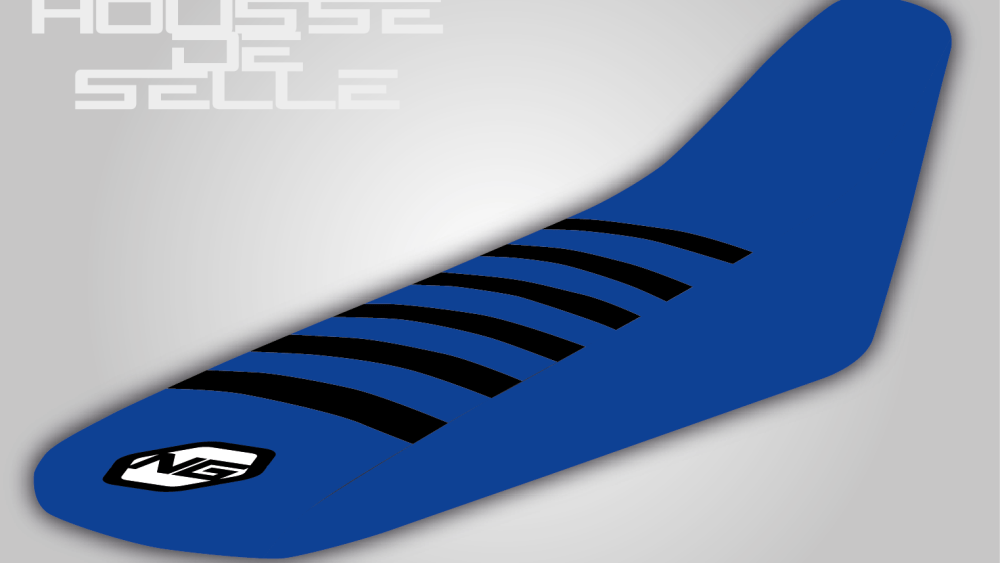 housse de selle yamaha 65 85 125 250 450 yz yzf wr wrf yze bleu bande noire grip anti dérapant ng kit déco seat cover
