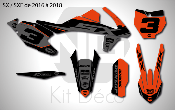 kit déco ktm sx sxf 125 250 350 450 2016 2017 2018 motocross ng kit déco sb séries mx decals stickers graphics autocollant_Plan de travail 1