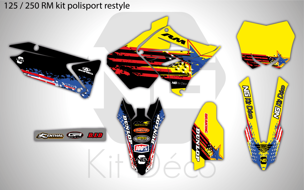 Kit Déco Fond De Plaque Numéro SUZUKI RM / RMZ VIBES Séries 2 65 70 85 - Foto 6
