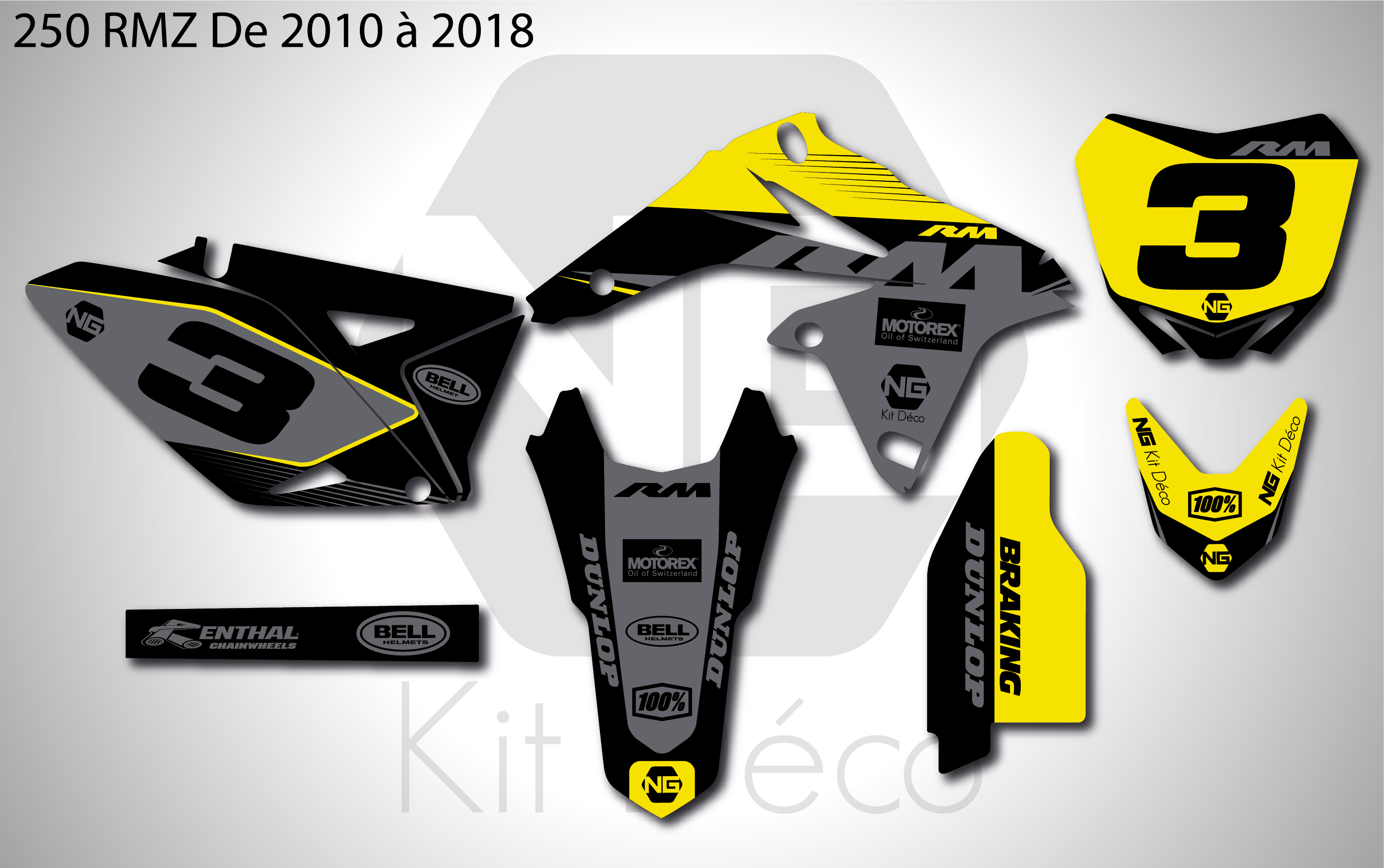 kit déco suzuki 250 rmz 2010 2011 2012 2013 2014 2015 2016 2017 2018 motocross ng sb séries descals stickers graphics autocollant_Plan de travail 1