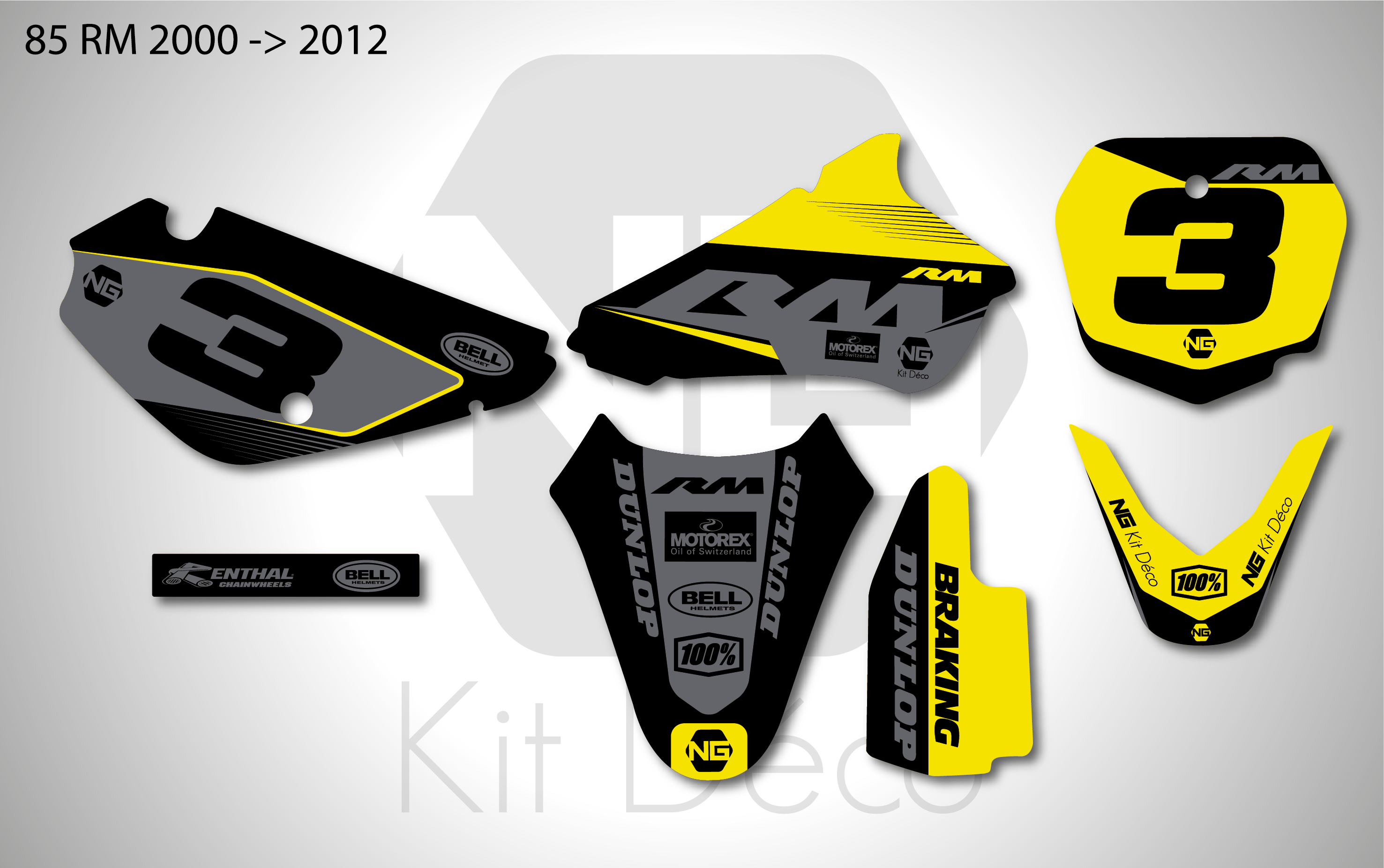 kit déco suzuki 85 rm 2000 2012 ng sb séries decals stickers graphics autocollant grafico grafik kit adhésivo_Plan de travail 1