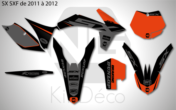 kit déco ktm sx sxf de 2011 à 2012 ng kit déco sb series decals stickers graphics autocollant_Plan de travail 1