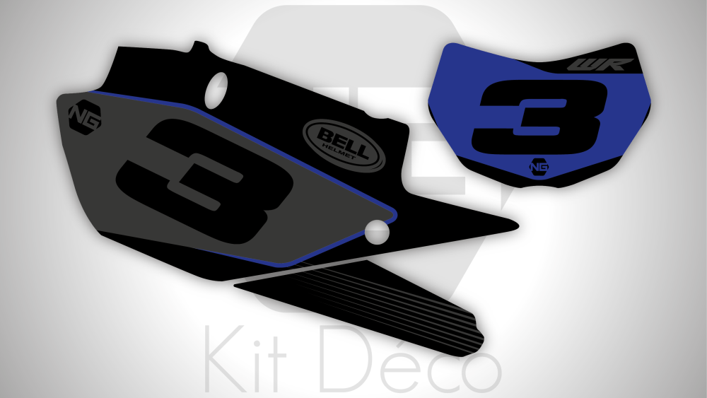kit fond de plaque Yamaha yze wr wrf 125 250 450 2021 enduro fond de plaque numéro ng kit déco sb series 2020 decals stickers graphics autocollant