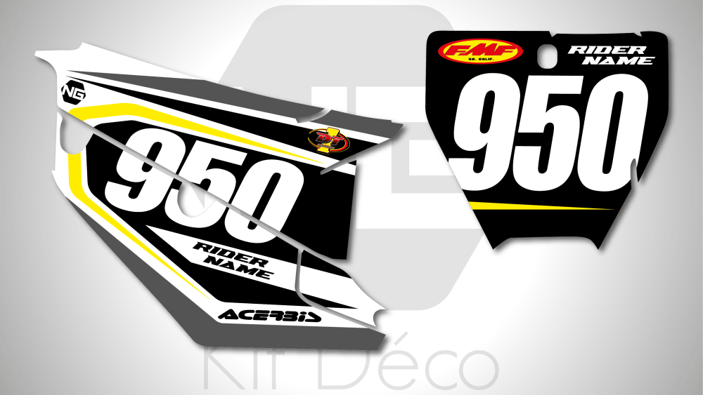 kit fond de plaque numéros Husqvarna TC / FC 50 65 85 125 250 350 45 ng kit déco fond de plaque numéro track séries 2020 decals stickers graphics autocollant 2022