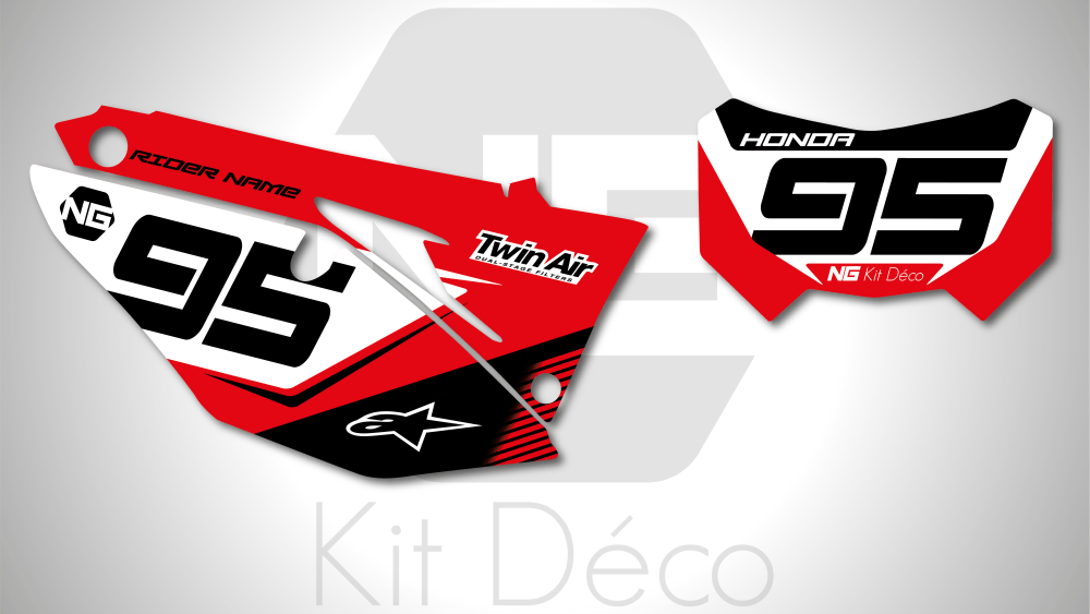 kit déco HONDA HM CRE / CRFX / RX 250 300 400 450 2021 enduro kit déco fond de plaque numéro stripe séries 2020 decals stickers graphics autocollant_Plan de travail 1