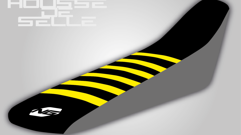 housse de selle husqvarna 65 85 125 250 350 450 tc fc te fe grise noire bande jaune grip anti dérapant ng kit déco seat cover