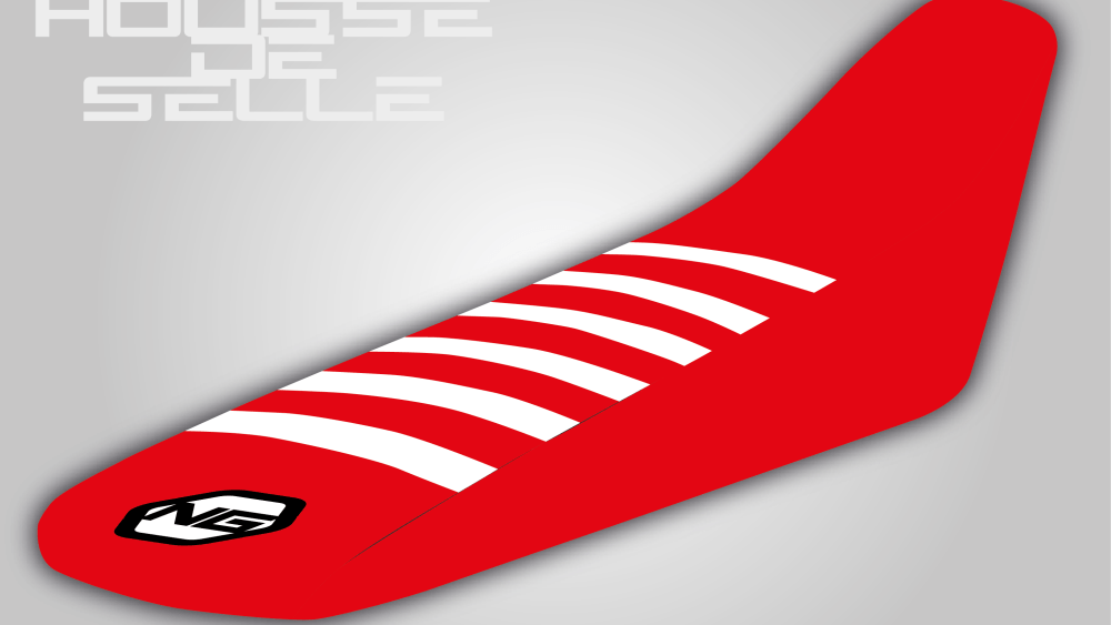 housse de selle honda 125 250 300 400 450 cr crf crf rx rouge bande blanche grip anti dérapant ng kit déco seat cover