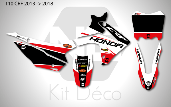 kit déco 110 crf 2013 2014 2015 2016 2017 2018 honda motocross ng talb mx decals stickers graphics autocollant adhesifs_Plan de travail 1