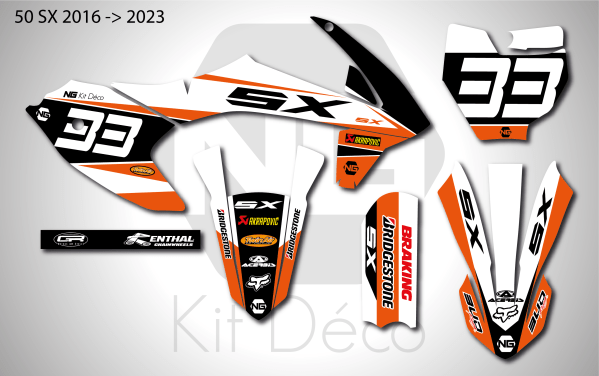 kit déco ktm 50 sx 2016 2017 2018 2019 2020 2021 2022 2023 motocross ng talb séries décals stickers graphcis autocollant